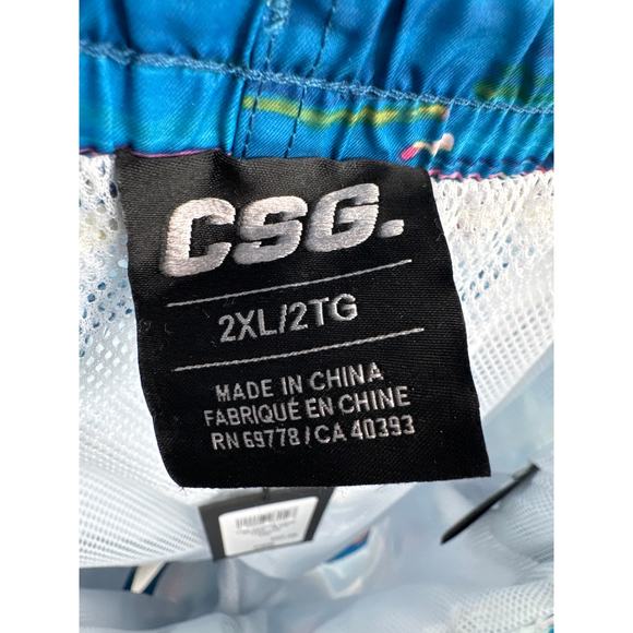 NWT CSG Swimming trunks elastic waistband & drawstring blue size 2XL - Picture 6 of 6